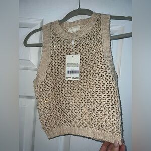 Monday Swimwear Cream Knit Crochet Coverup Tank